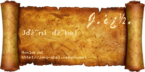 Jáni Ábel névjegykártya