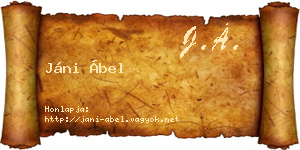 Jáni Ábel névjegykártya