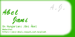 abel jani business card